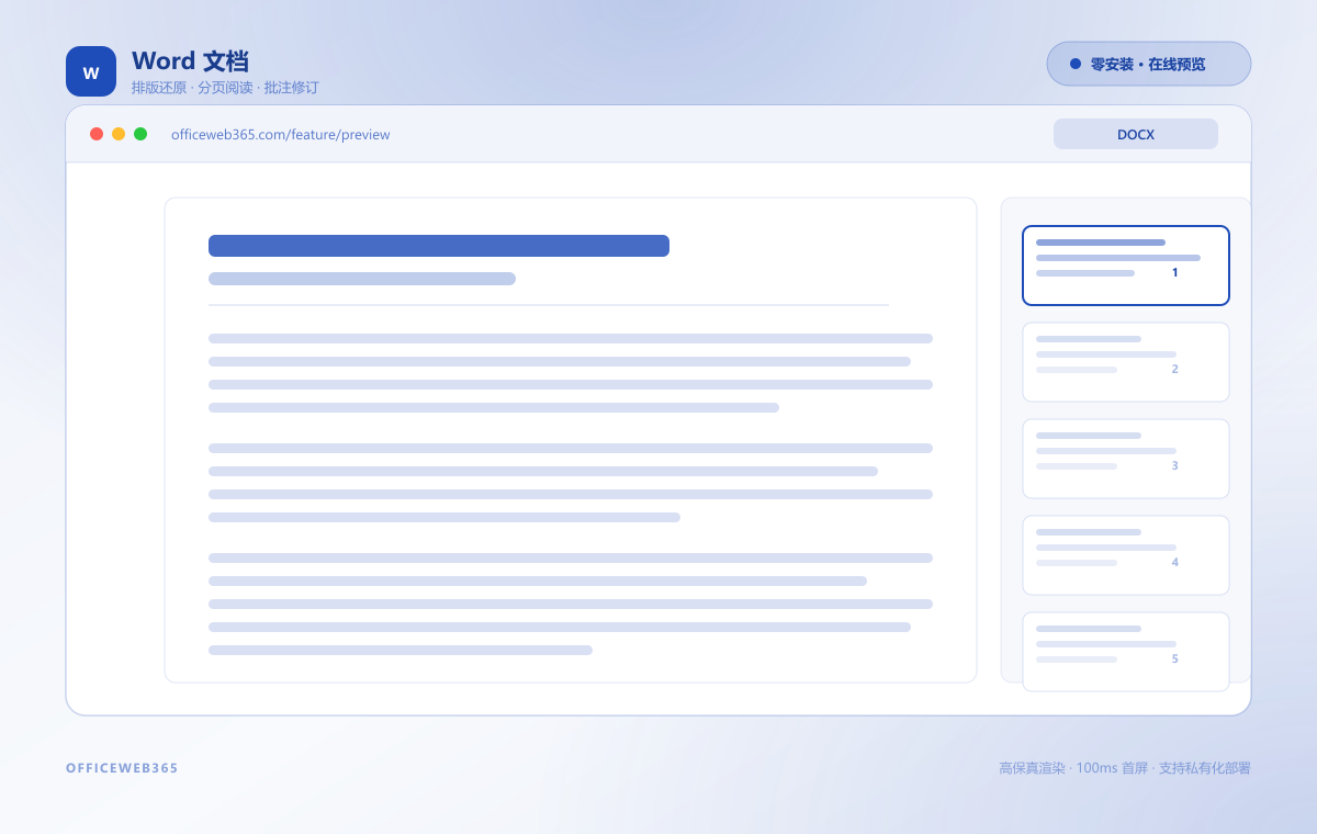Office文档在线预览功能示意图 - OfficeWeb365